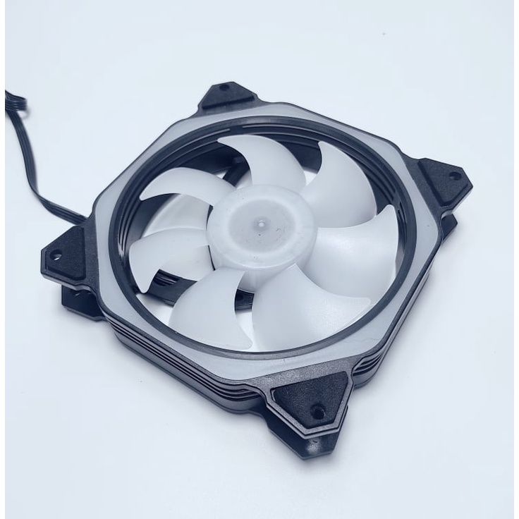 Quạt tản nhiệt làm mát máy tính, Fan case, Fan Led RGB, led tĩnh, kích thước 12cm, sáng tâm và viền, 4pin PWM