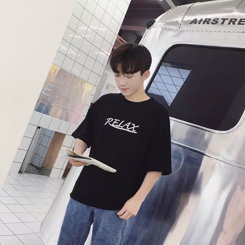 Áo thun tay lỡ vải cotton co giãn y hình