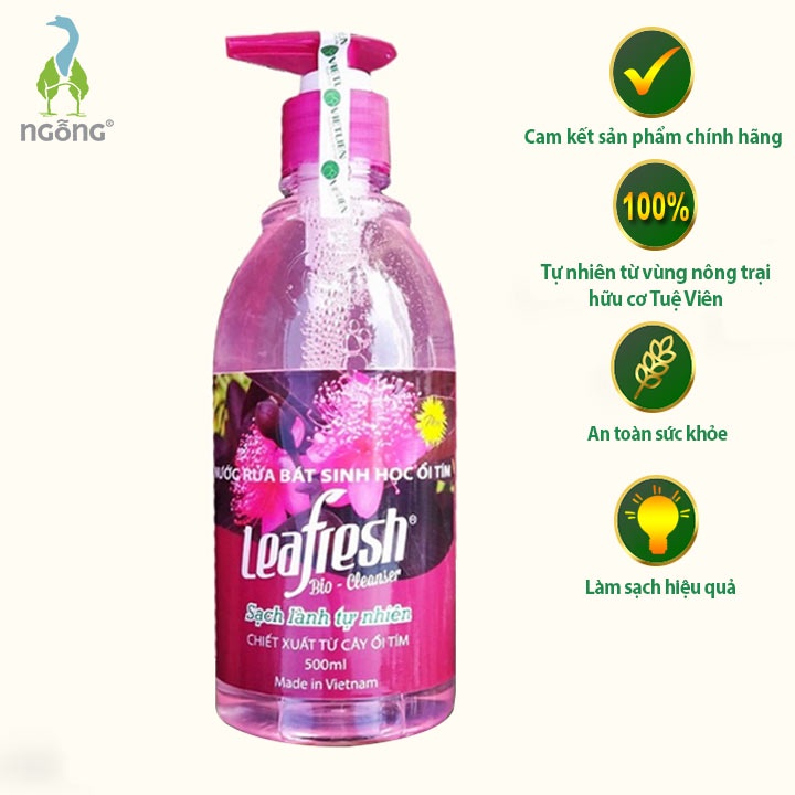 Nước Rửa Bát Sinh Học Ổi Tím Leafresh 500ml