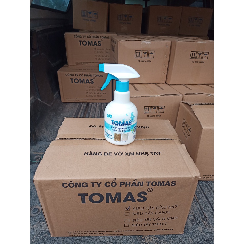 COMBO 12 CHAI SIÊU TẨY DẦU MỠ TOMAS 500ML - MITUHOME - Chuyên gia tẩy cặn canxi dầu mỡ - Cam kết 100% hàng chính hãng
