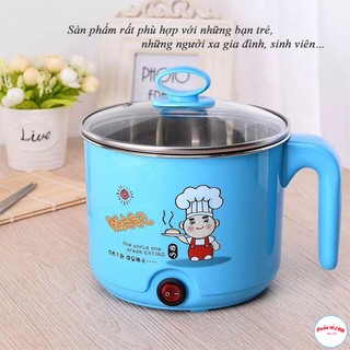 Ca nấu mì đa năng siêu tốc, nồi lẩu điện mini 18cm Công suất 600W - BẢO HÀNH 1 NĂM