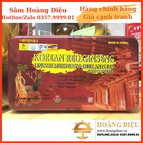 Sâm Hoàng Diệu - 3 hộp Đạm Tổng Hợp Hồng Sâm Nhung Linh Chi, Hộp 60 viên x 3 hộp