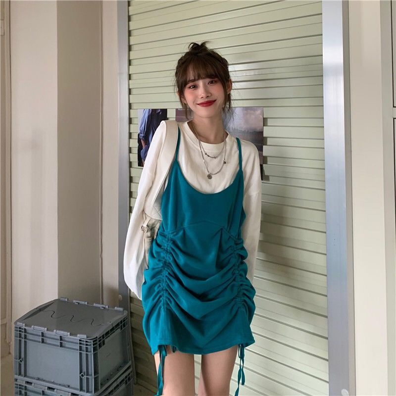 Đầm Giả Hai Mảnh Dáng Rộng Phong Cách Hàn Quốc Thời Trang Cho Nữ