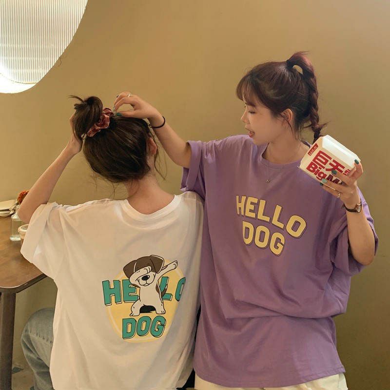 Áo Thun tay lỡ Unisex HELLO DOG