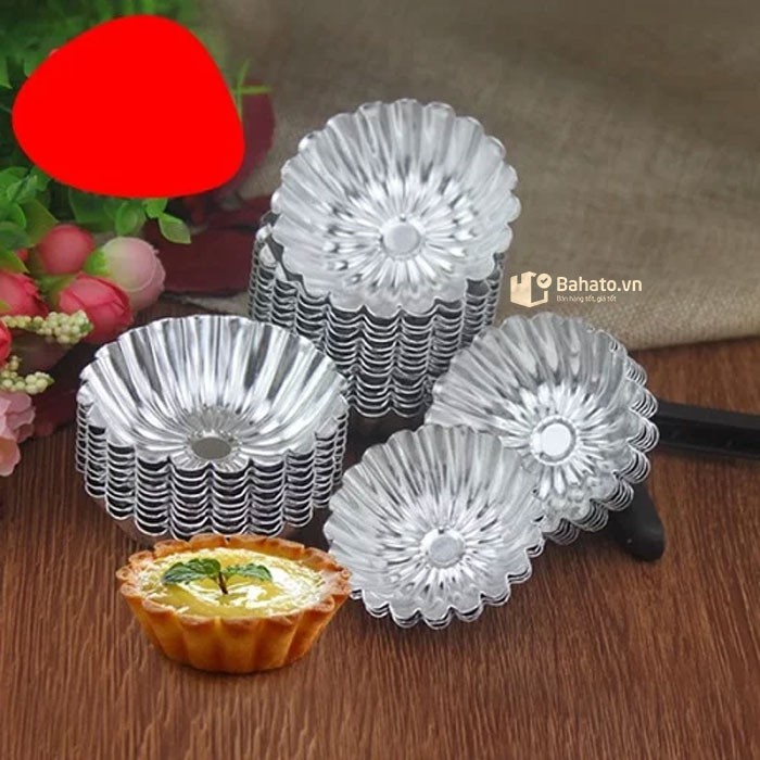 Khuôn bánh tart hoa cúc nhụy 5cm - 6cm - 7cm (10 cái)