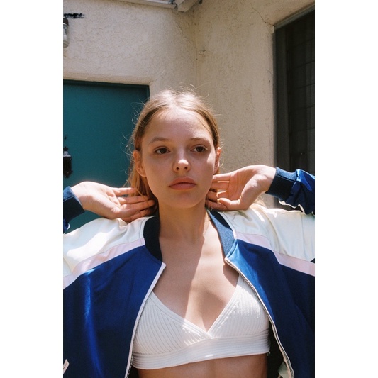 Áo khoác bomber satin phối mầu Zarrraa canh sale