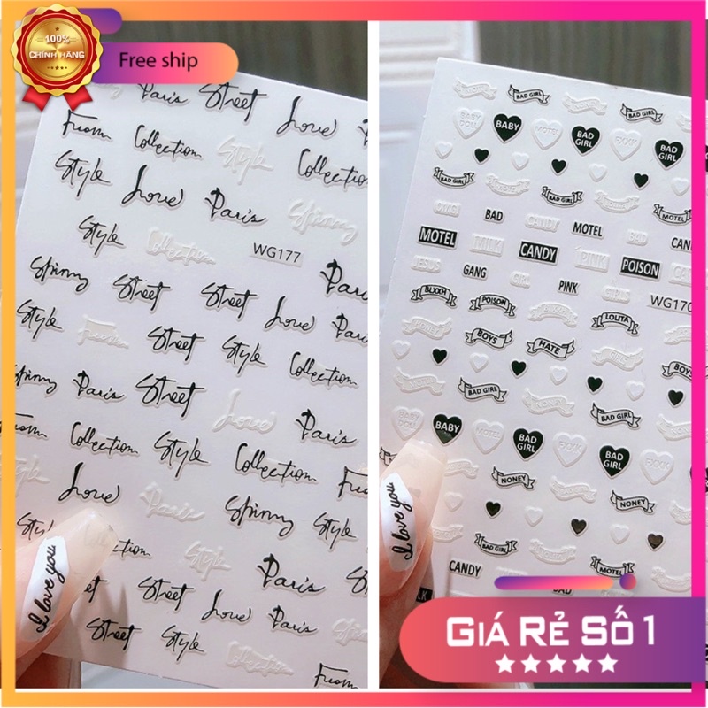 Sticker Chữ Dán Móng Nail