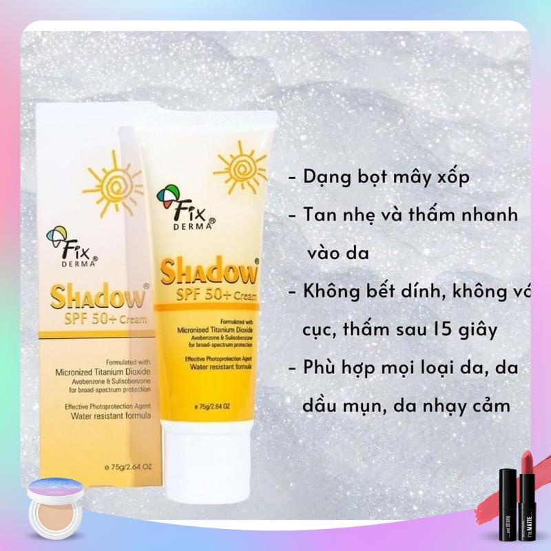 Kem Chống Nắng Fix derma Shadow SPF 50+ (75g) cho da mặt và toàn thân