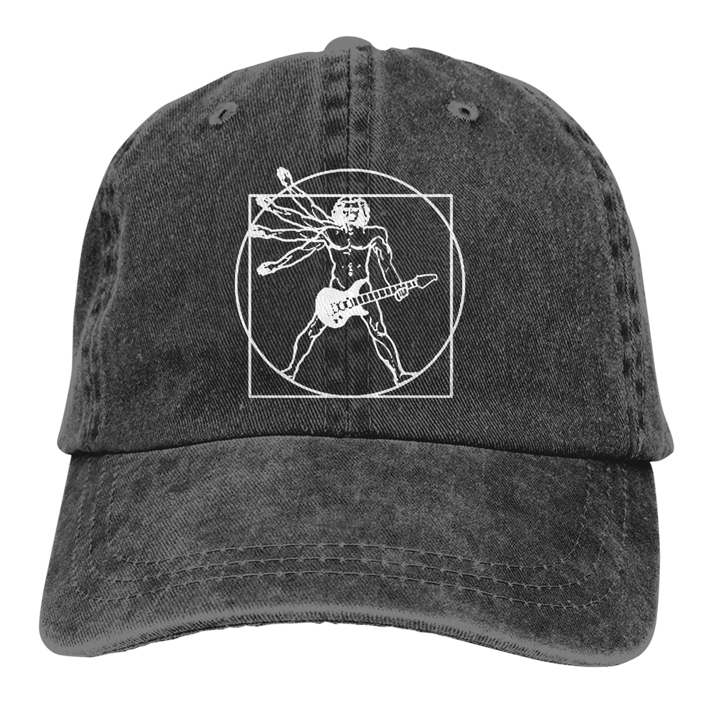 LIMING Vitruvian Guitar Print Cap Messy Hair Don't Care-1 Men Women Snapback Casquettes Adjustable Baseball Cap