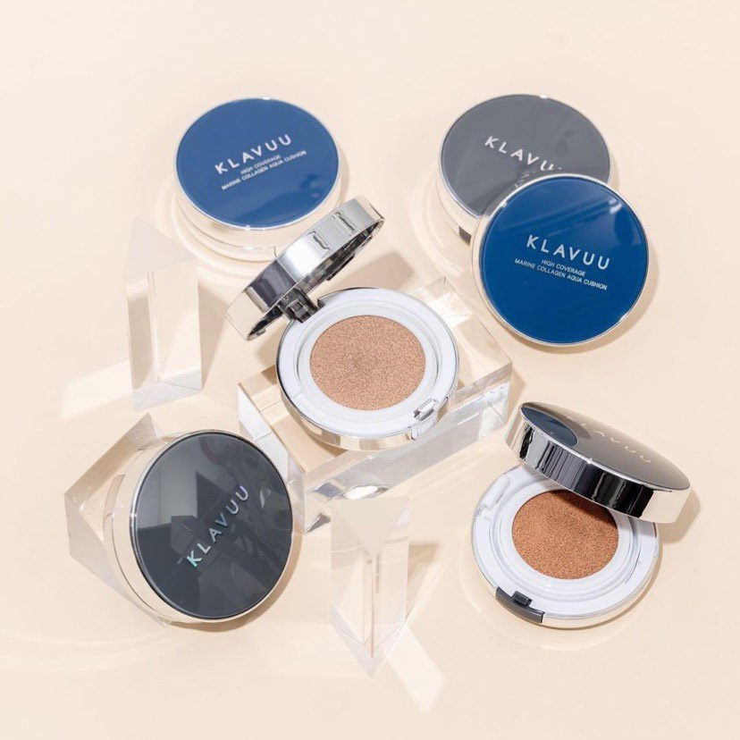 Phấn Nước KLAVUU Blue Pearlsation High Coverage Marine Collagen Aqua Cushion Spf50 PA+++ 12g