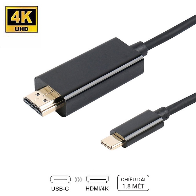 Cáp MHL chuyển chuyển tín hiệu từ điện thoại lên tivi - Chuyển từ Type C ra HDMI dài 1.8M hỗ trợ 4K*2K 30HZ | BigBuy360 - bigbuy360.vn