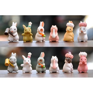 Bộ 12 mô hình thỏ phục sinh cực dễ thương