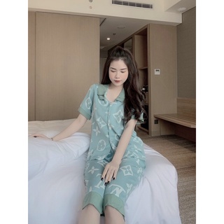 Pijama Tay Ngắn Quần Lửng Lụa Mango, Đồ Mặc Nhà Nữ