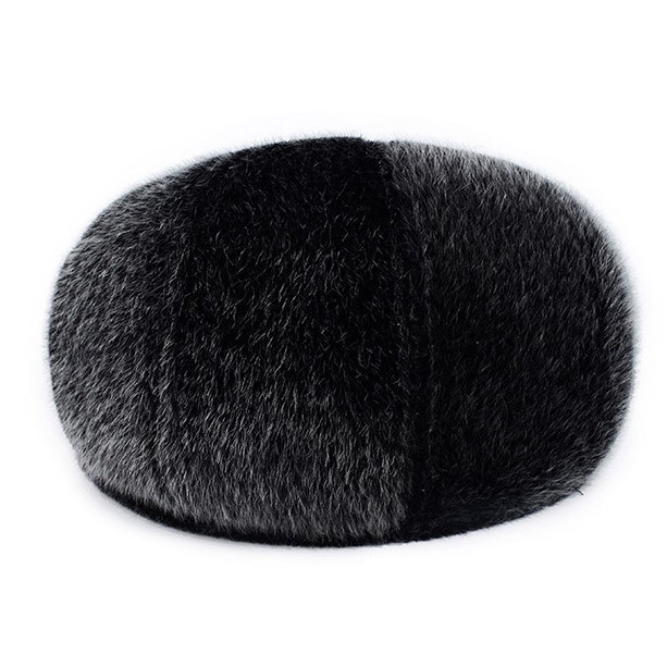 Mũ nồi lông thú – Nón Beret dành cho nam lót bông dày – Mũ mùa đông che tai cực ấm