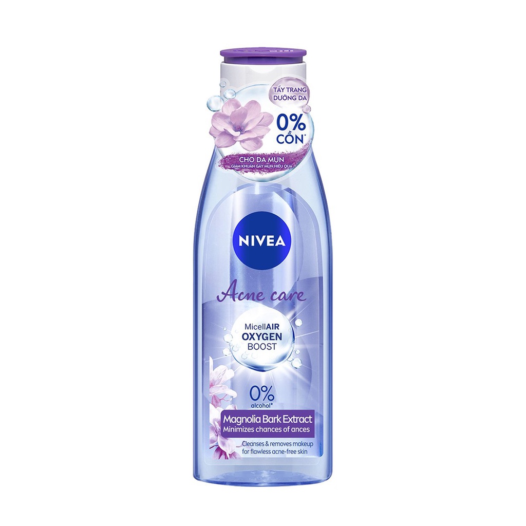 Nước tẩy trang không cồn dành cho da mụn Nivea Acne Care 200ml-Tím