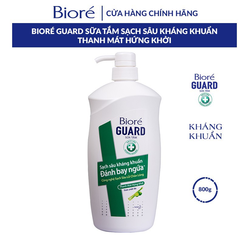 [Mã FMCGKAO52 giảm 8% đơn 250k] Bioré Sữa Tắm Sạch Sâu Kháng Khuẩn Guard – Thanh Mát Hứng Khởi 800g Tặng 1 Chai 220g