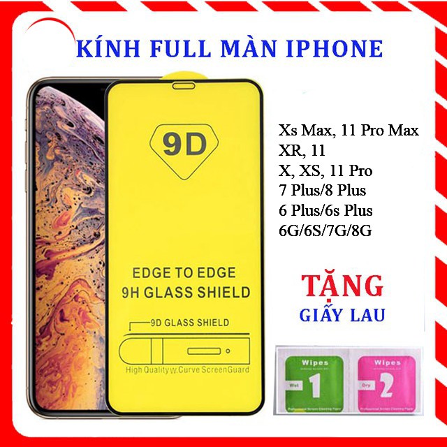 [HOT] CƯỜNG LỰC FULL MÀN 9D CÁC DÒNG IPHONE 6,7,8,X, XS, XR, 11, 11 PRO MAX, XS MAX (Hình thật)