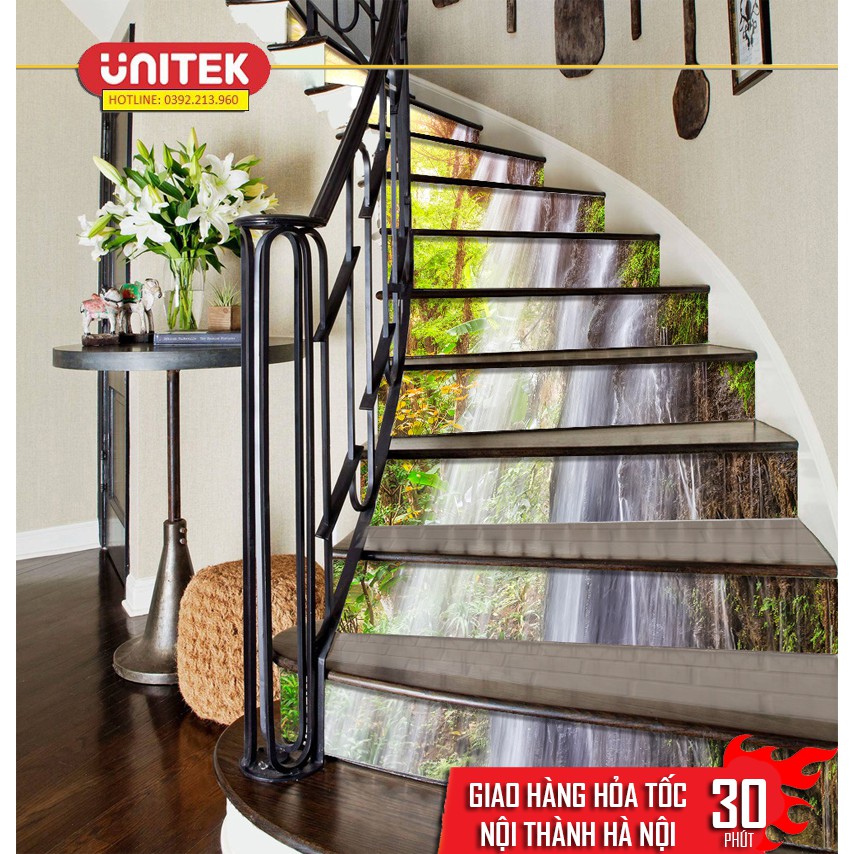 Tranh 3D Dán Cầu Thang Hình Thác Nước CLT005