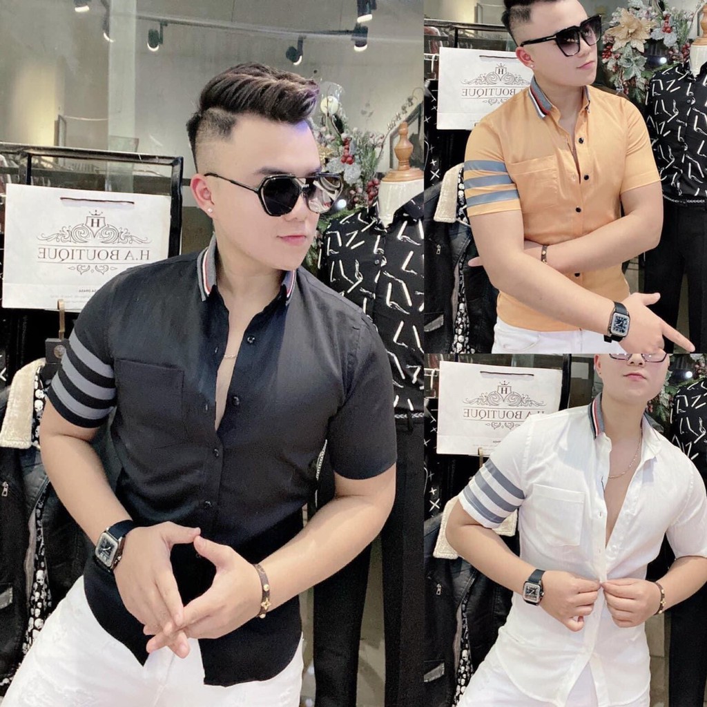 ÁO SƠ MI NAM NGẮN TAY HÀN QUỐC SIÊU ĐẸP