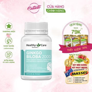 Viên uống bổ não Healthy Care Ginkgo Biloba 2000 tuần hoàn lưu thông máu