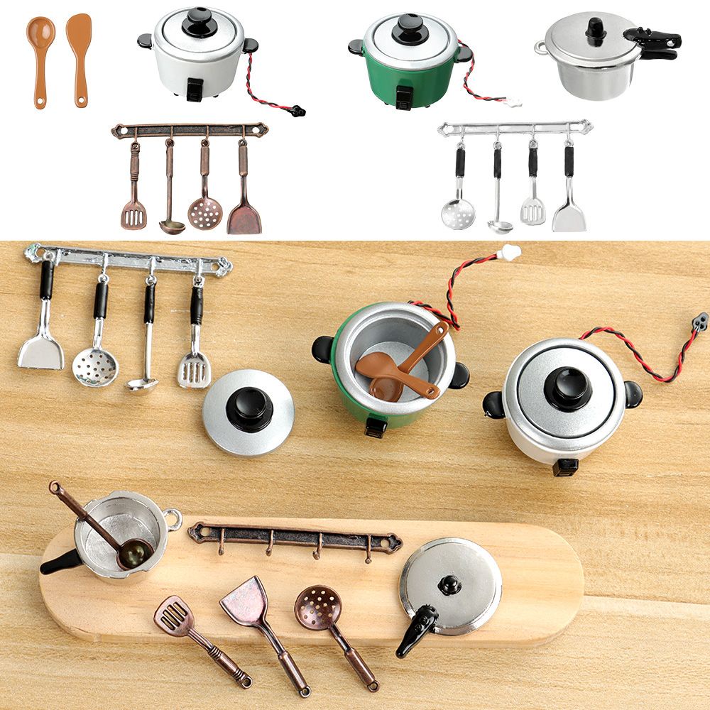 Bộ 6 Món Đồ Chơi Nấu Ăn Mini Cho Nhà Búp Bê Tỉ Lệ 1:12