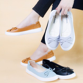 Giày slip on nữ 3p - Kaleea HTK2004 - giầy bệt nữ VNXK da bò 100%, siêu nhẹ  chỉ 200gr, nâng chiều cao,tôn