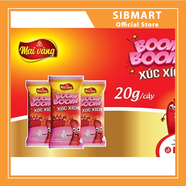 [ MÓN NGON MỖI NGÀY ] Xúc xích tiệt trùng Boom Boom Vissan 20g - Sinmart Official Store - SX0037