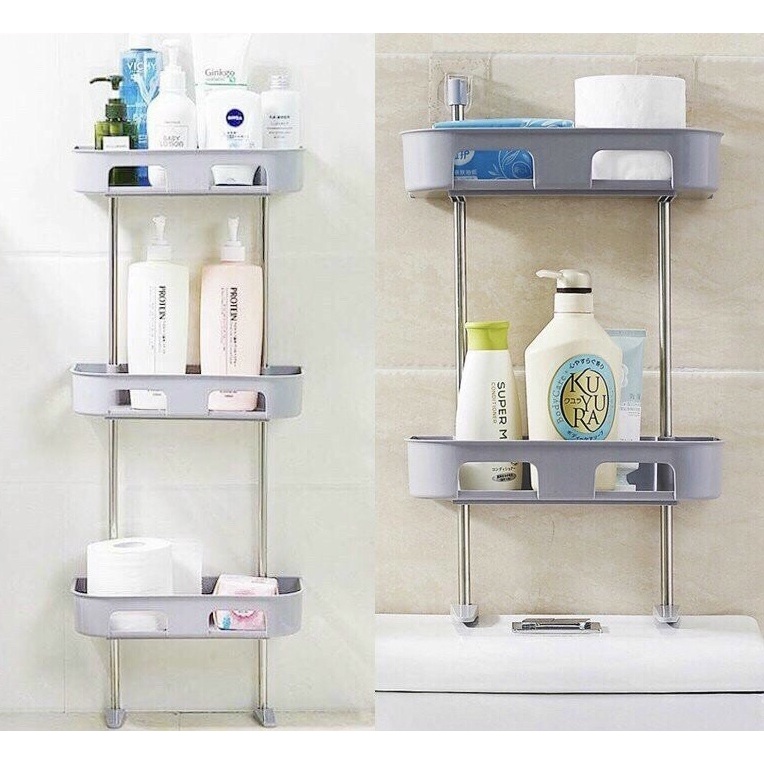 Kệ nhà tắm 2 tầng, 3 tầng, kệ 3 tầng để bồn cầu tiện lợi, kệ đựng đồ nhà vệ sinh