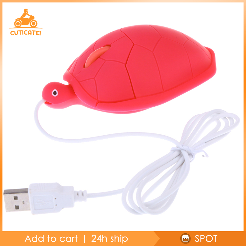 Chuột Dây Usb 3d Có Dây Hình Con Rùa Đáng Yêu (Màu Xanh Lá) Dành Cho Pc / Laptop
