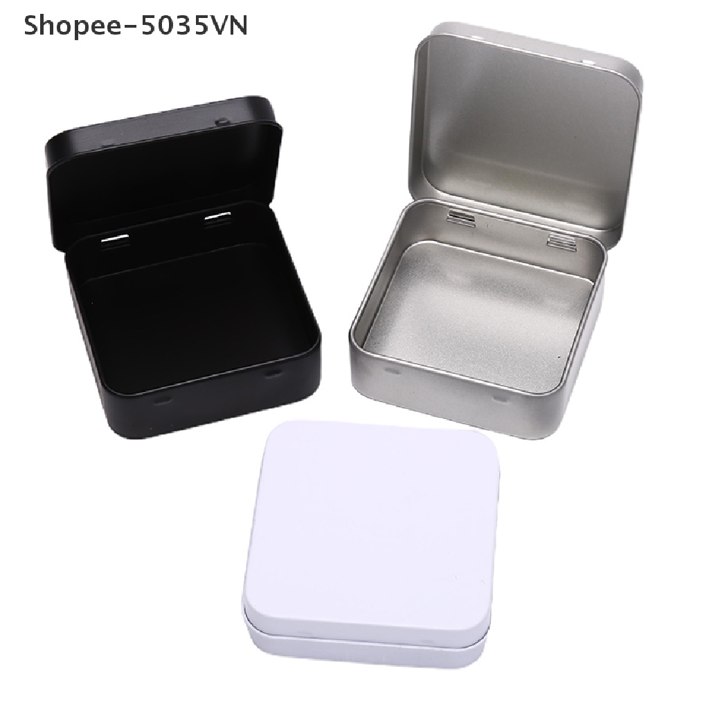 Hộp Thiếc Mini Hình Vuông Đựng Trang Sức / Tiền Xu {akindofstar1.vn}