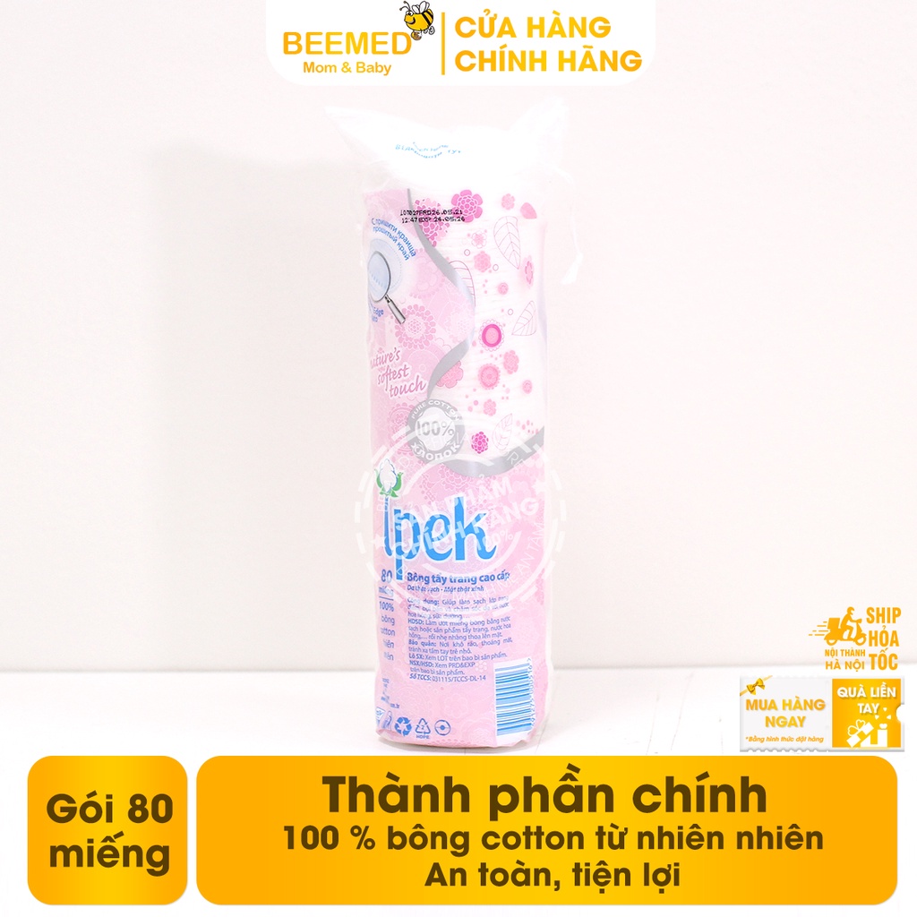 Bông Tẩy Trang Ipek - Giúp tẩy sạch lớp trang điểm, bụi bẩn từ 100% bông cotton tự nhiên an toàn - Nhập Khẩu Thổ Nhĩ Kỳ