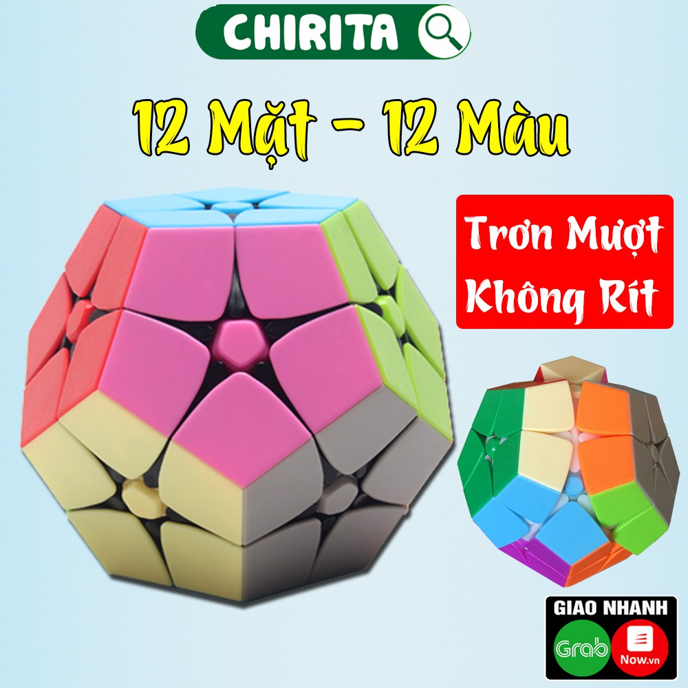 Rubik MEGAMINX 2x2 KHÔNG VIỀN - Rubik Biến Thể, Khối rubik Trơn Mượt, Đồ Chơi Trẻ Em CHIRITA