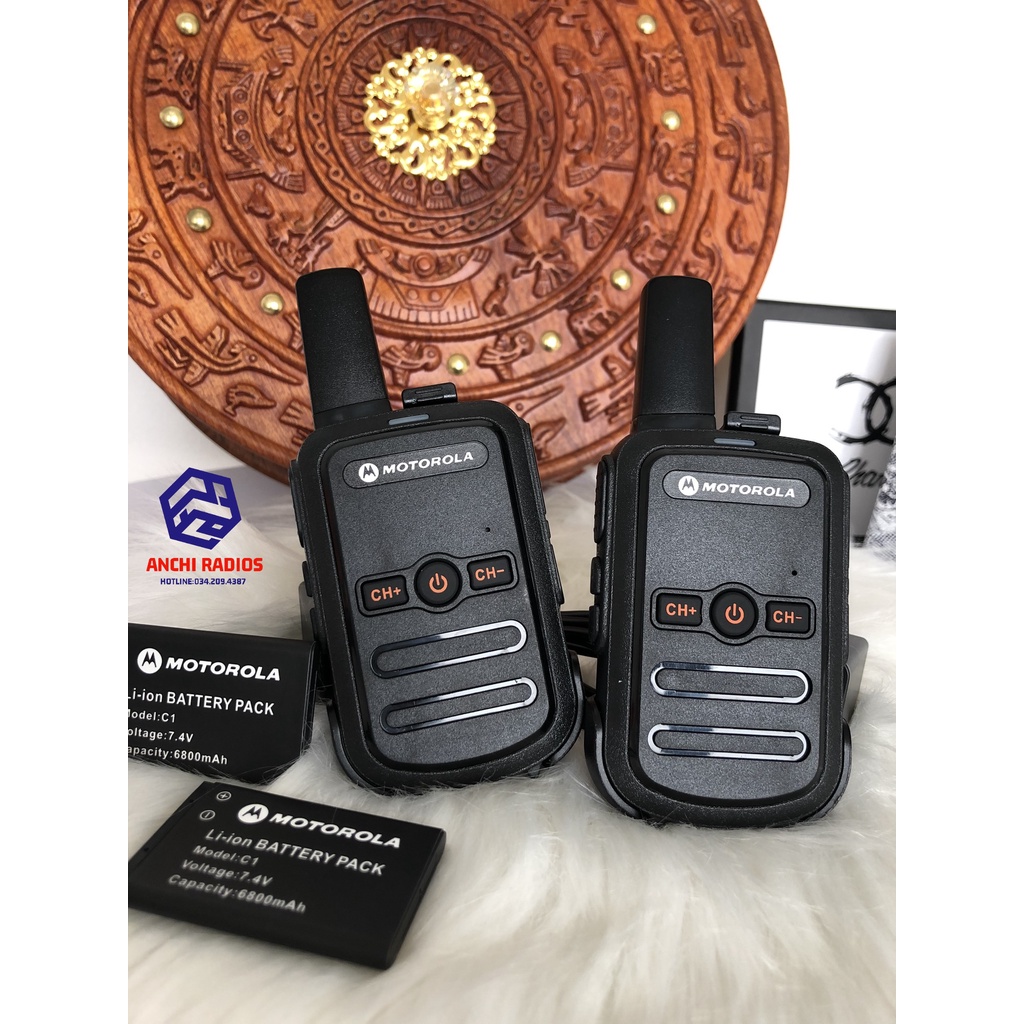 Bộ 02 Máy bộ đàm Motorola C1, Nhỏ Gon, Loa To, Độ Bền Cao, Có Chế Độ Khóa Kênh, Pin Dung Lượng Cao, Bảo Hành 12 Tháng