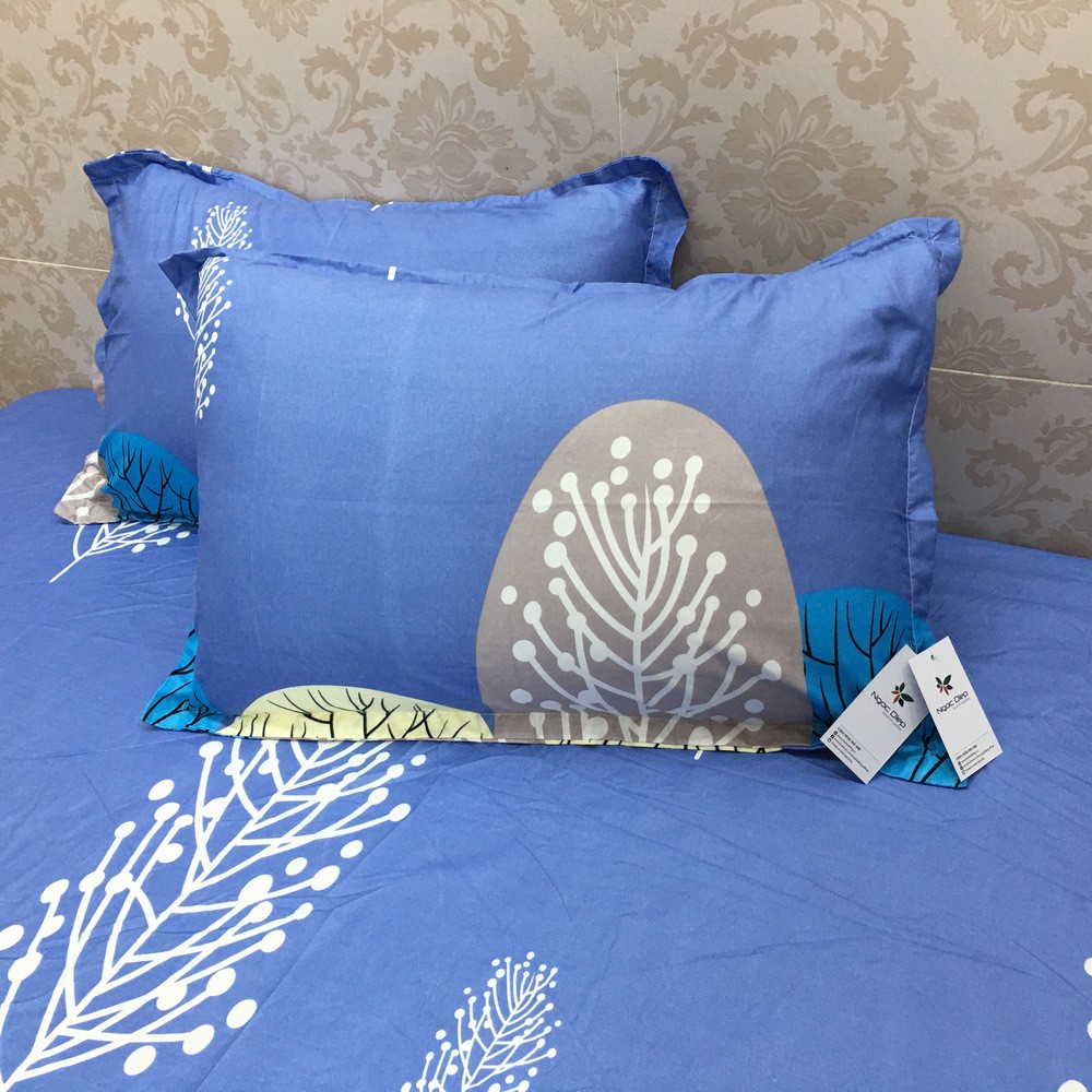 Bộ ga gối poly cotton hàng đẹp full size ga giường bọc đệm m2 m6 m8 2m2 kèm vỏ gối nằm 45x65