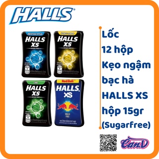( Bán sỉ ) Lốc 12 hộp Kẹo ngậm bạc hà HALLS XS 15gr (Sugarfree)