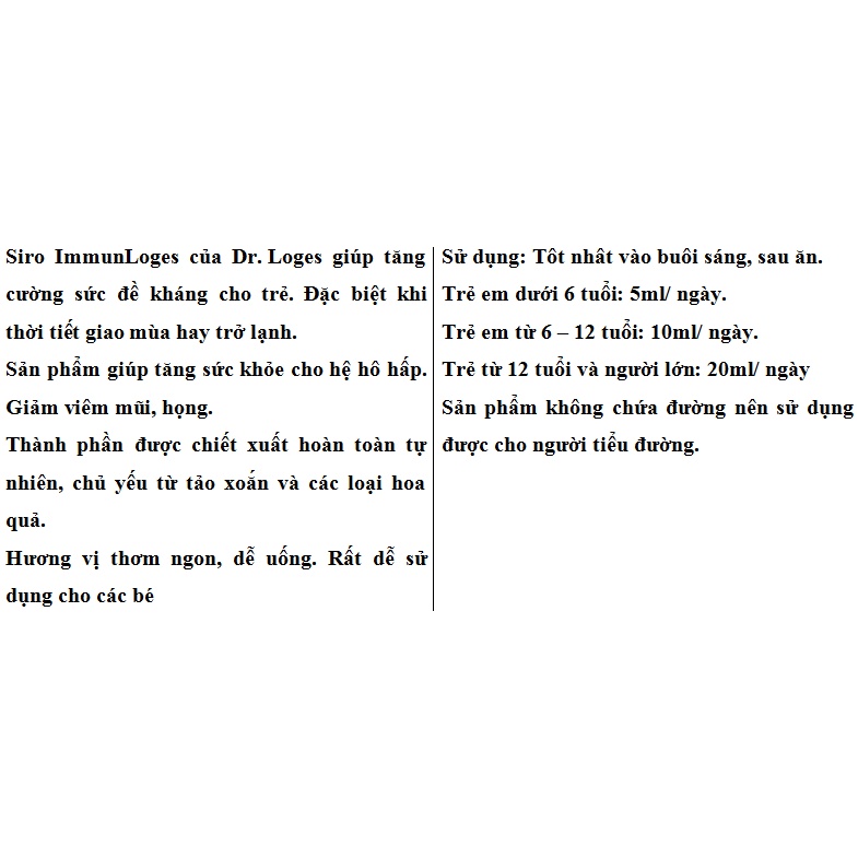 Đồ uống immunLoges Saft 150ml của Đức