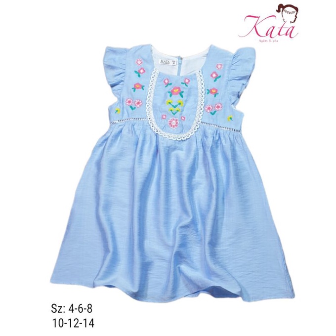 Đầm tơ thêu viền ren (25 đến 43kg)