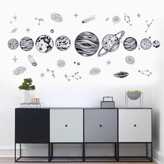 decal dán tường mẫu hành tinh vũ trụ