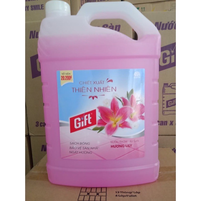 [FREESHIP - DATE XA] NƯỚC LAU SÀN GIFT - HƯƠNG LiLY VÀ BẠC HÀ 3,8KG