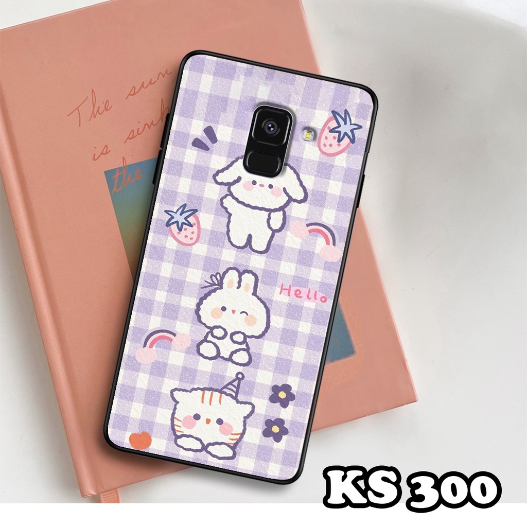 Ốp lưng Samsung A8 2018 - A8 Plus - A8 Star - Ốp Samsung in hình Gấu&amp;Thỏ siêu xinh - Lưng nhám viền TPU chống trầy xước