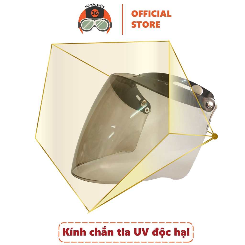 Kính Chắn Gió Mũ Bảo Hiểm SUNDA CA-105 gắn được cho tất cả các mũ ½ và ¾ trên thị trường - nhiều màu