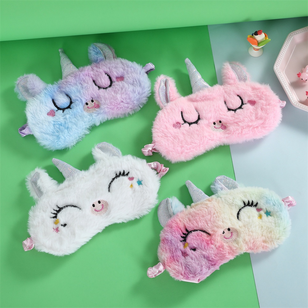 Bịt Mắt Ngủ Hình Kỳ Lân 3D Bằng Lông Nhung Mềm Mại