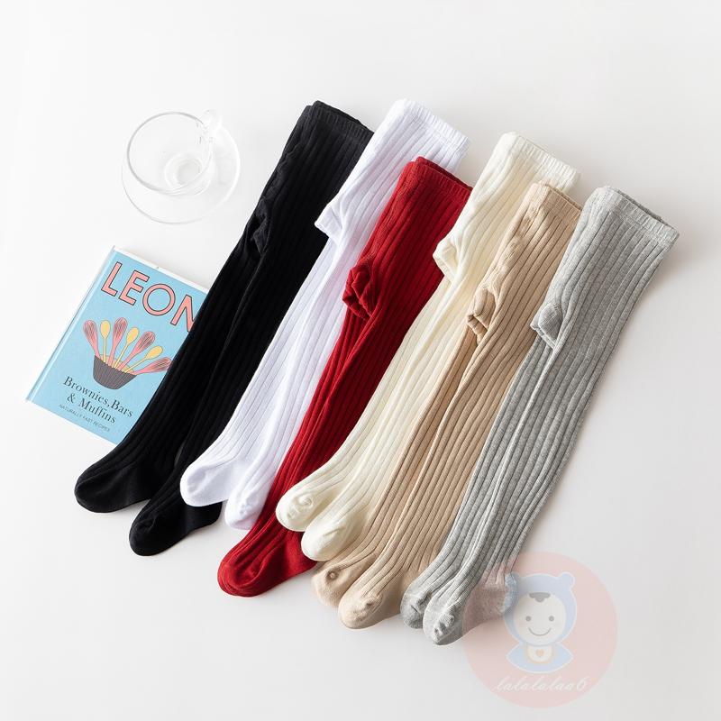 Laa6-infant Quần Tất Bé Gái Với Màu Trơn, Eo Thun Đôi Kim Pit Strip