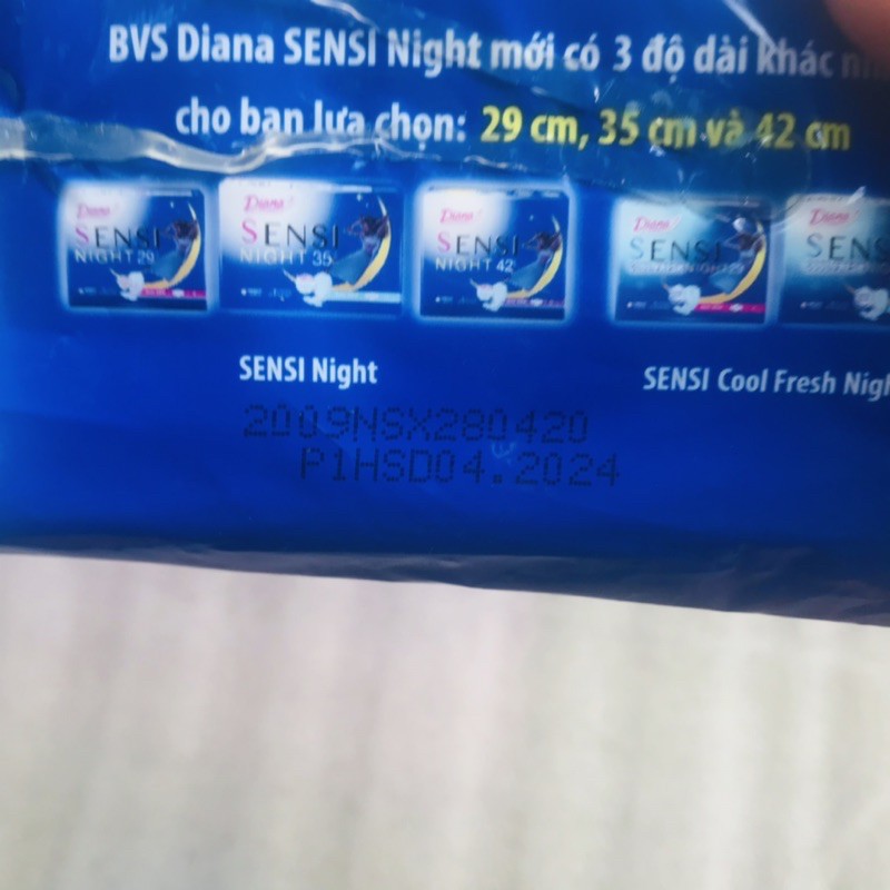 Gói 2 miếng băng vệ sinh Diana ban đêm 29cm Cool Fresh
