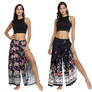 Quần Tập Yoga Ống Rộng Họa Tiết Hoa Phong Cách Bohemian