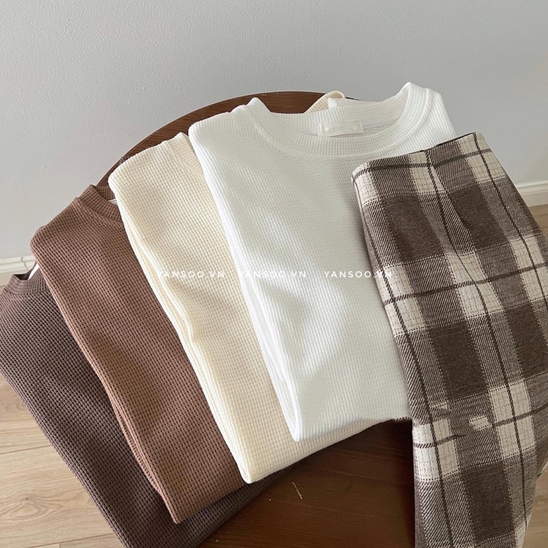 Áo thun trơn coton cộc tay from rộng , áo T - Shirt basic bảng màu pastel chất xốp Quảng Châu cực xinh by YANSOO