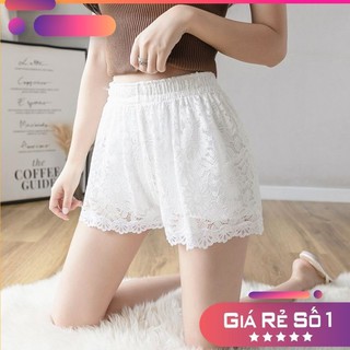 Quần đùi nữ, quần short nữ vải cotton thêu ren hoa văn ngoài độc đáo, quyến rũ