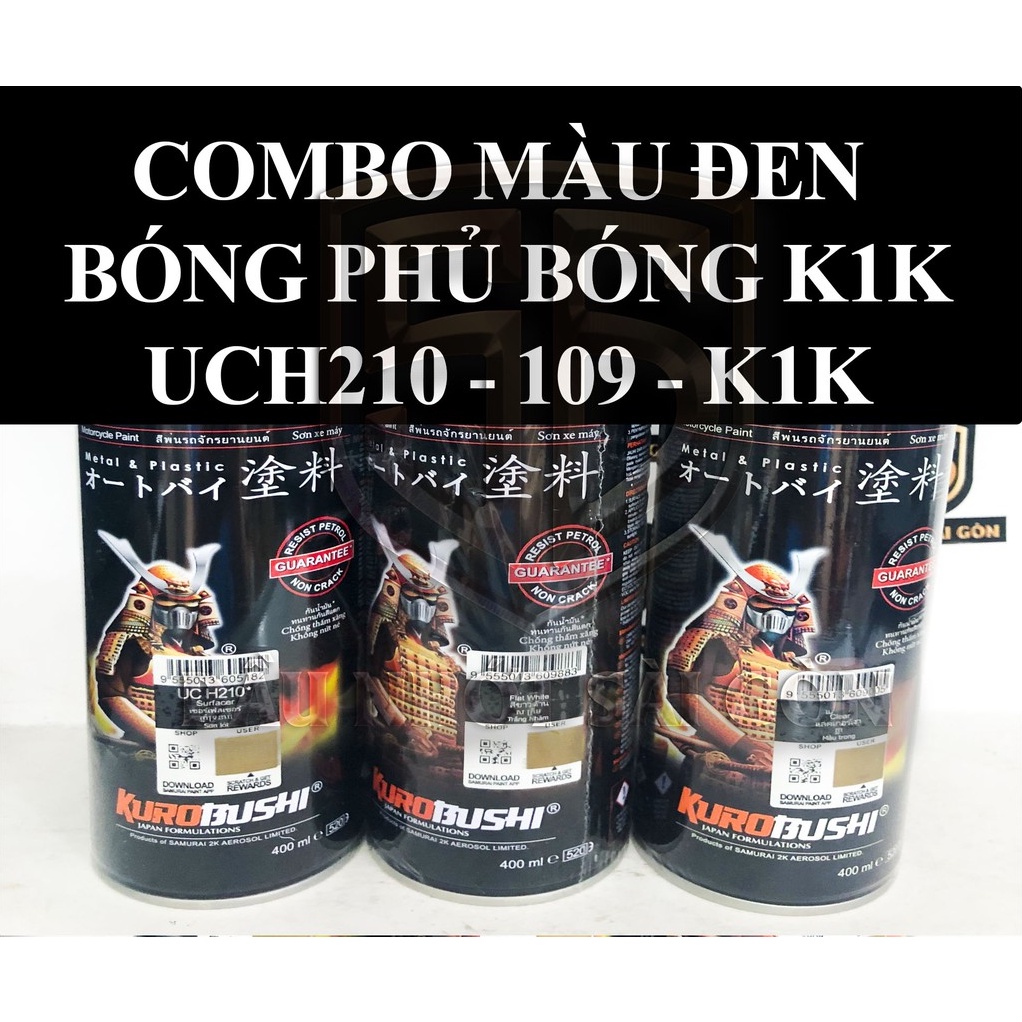 [ COMBO 3 CHAI ] SƠN SAMURAI MÀU ĐEN BÓNG 109 LOẠI 1K TÙY CHỌN BÓNG TRONG HOẶC BÓNG KIM TUYẾN