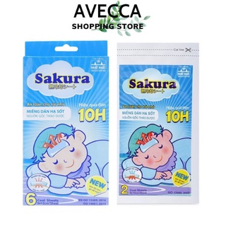 Miếng Dán Lạnh Hạ Sốt Từ Thảo Dược Cho Trẻ Em Sakura (Hộp 3 bao/ 6 miếng)