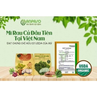 Combo Mỳ ăn dặm rau củ hưu cơ cải bó xôi và củ cải đỏ organic Anpaso, mỳ kiểu nhật, BLW, bổ sung chất xơ cho bé